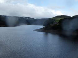 Ladybower Reservoir with a rare bit of blue sky